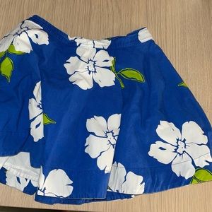 Hawaiian Hibiscus Hollister Skirt Large Blue